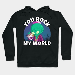 Alien Rock My World - Alien With Boombox Hoodie